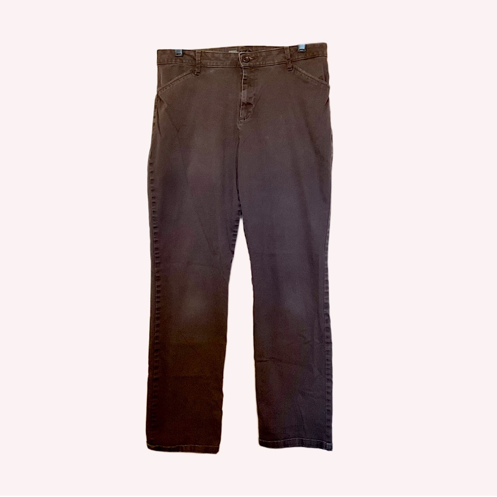 Lee brown relaxed fit straight leg mid rise pants medium size 8 98%